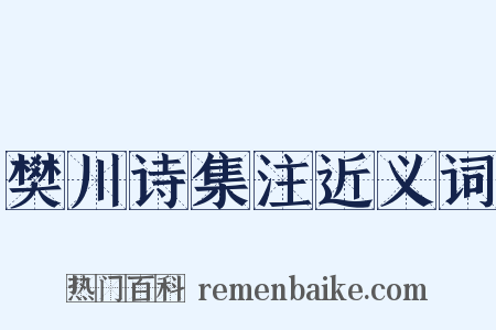 樊川诗集注近义词是什么意思的图片
